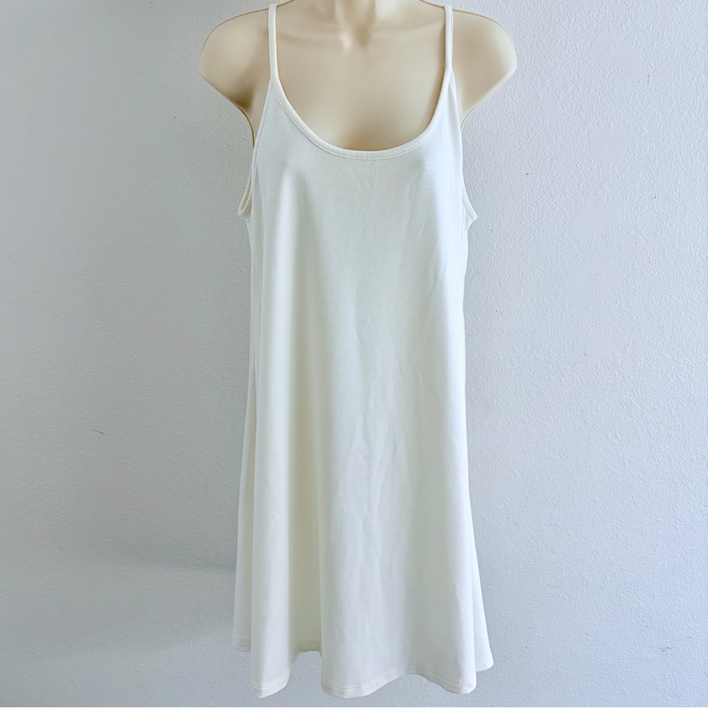 Lou & Grey White Slip Dress Medium Spaghetti Strap Minimalist Summer